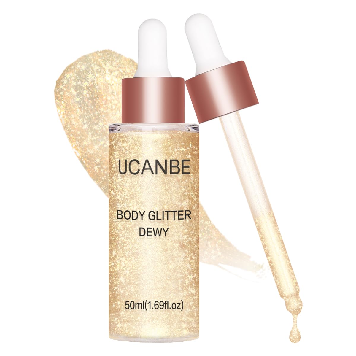 UCANBE Body Glitter Drops, Hydrating Shimmer for Face Glow