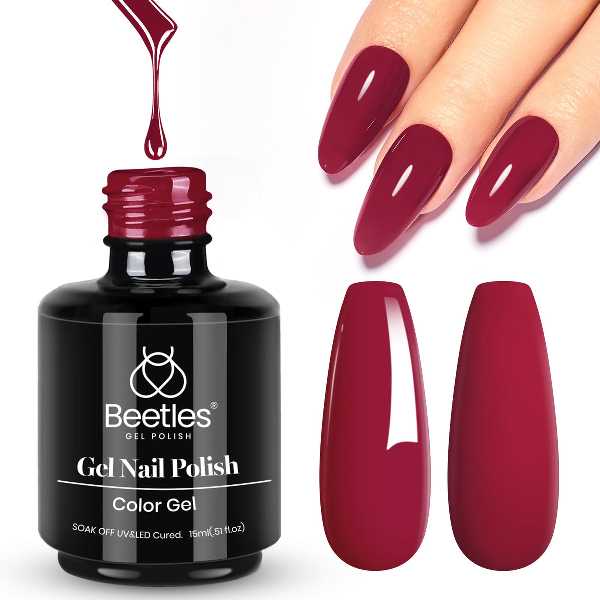 Beetles White Gel Nail Polish, 1pc 15ml White Gel Polish