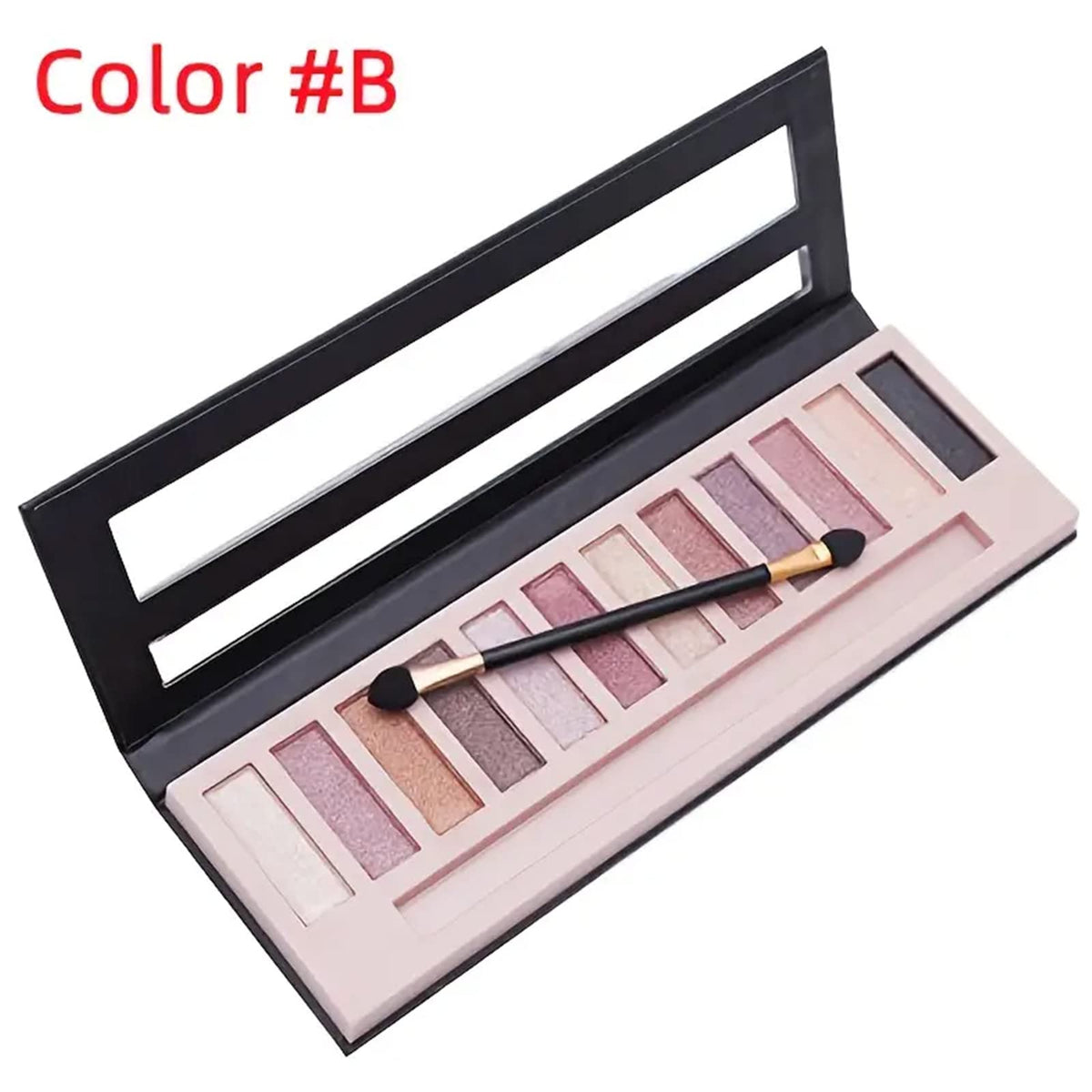 BOLOPER 2 Pack 12 Colors Makeup Nude Colors Eyeshadow Palette Natural Nude Matte Shimmer Glitter Pigment Eye Shadow Pallete Set Waterproof Smokey Professional Beauty Makeup Kit (2 PCS)