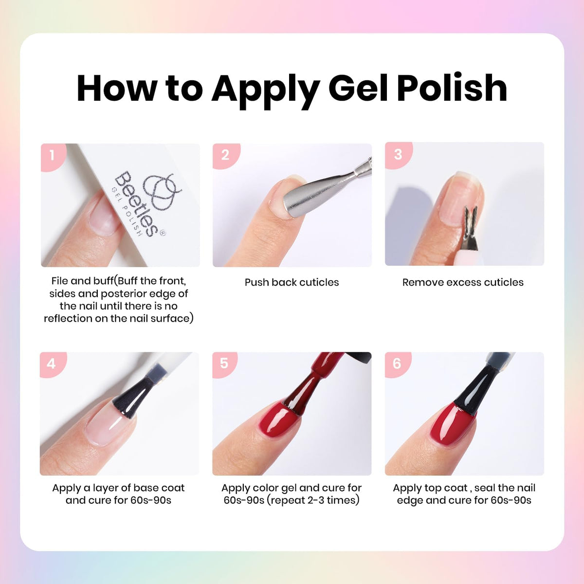 Beetles Gel Nail Polish Set, 63 PCS 55 Colors Gel Polish Kit with Base Coat