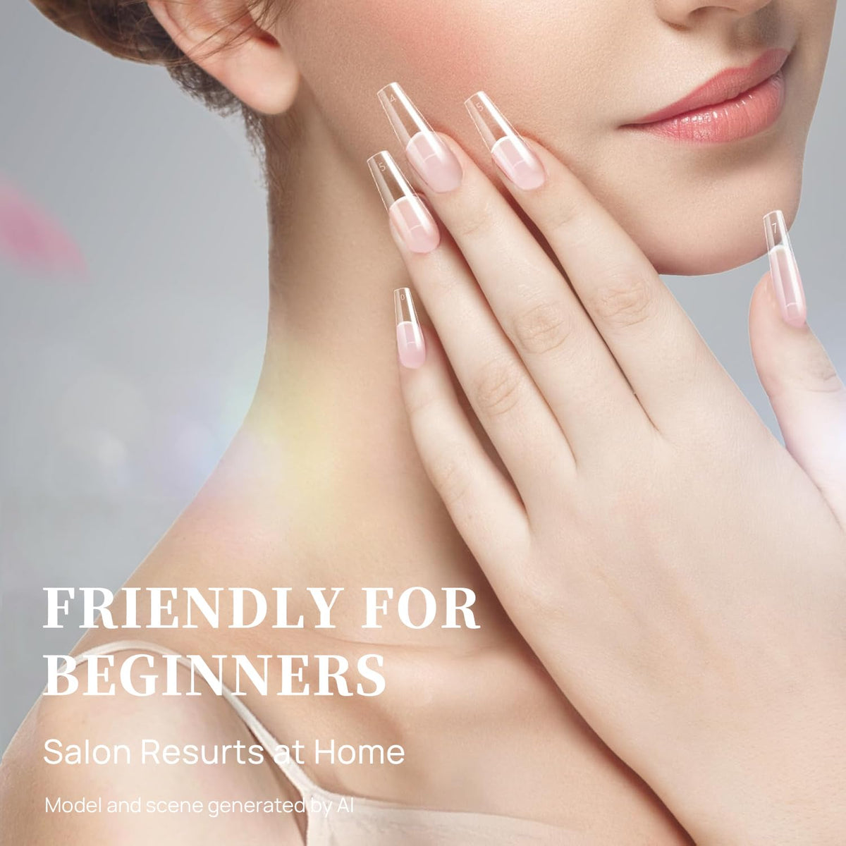 krofaue Extra Long Stiletto Nail Tips - False Clear Nais
