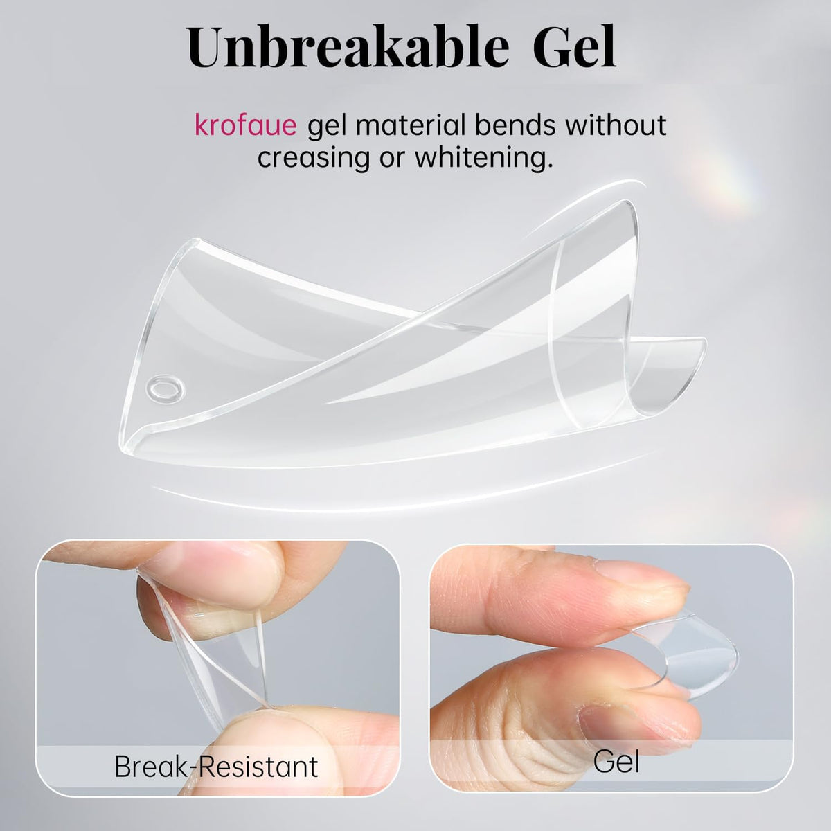 krofaue Extra Long Stiletto Nail Tips - False Clear Nais