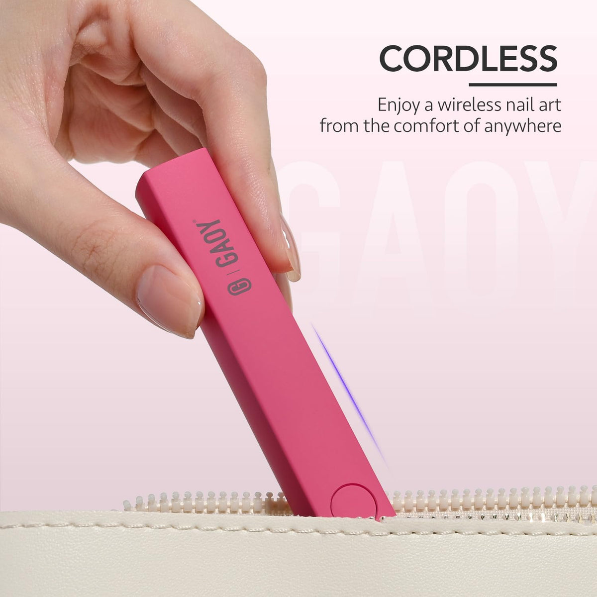 GAOY Handheld UV Light for Gel Nails, Cordless Nail Lamp, White