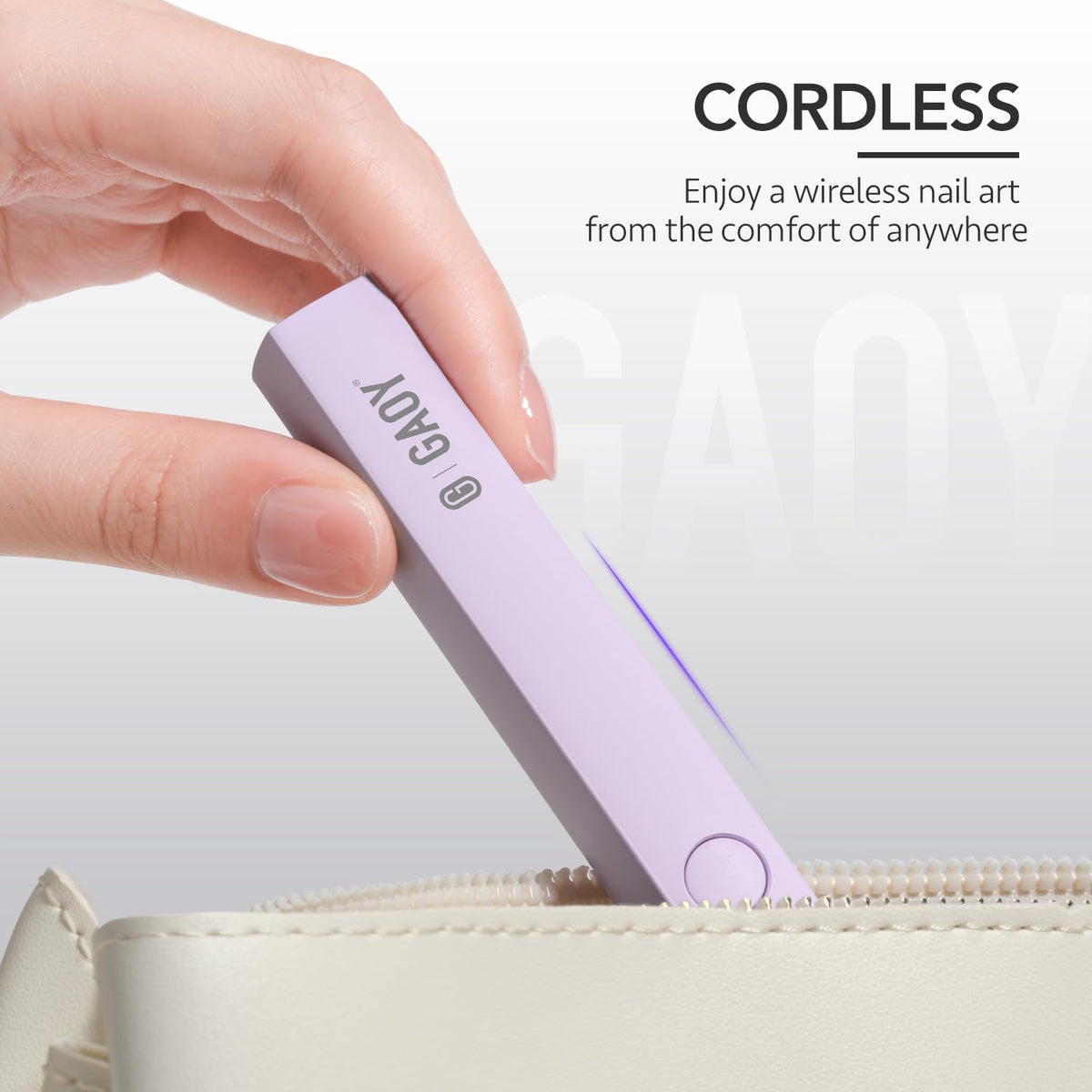 GAOY Handheld UV Light for Gel Nails, Cordless Nail Lamp, White