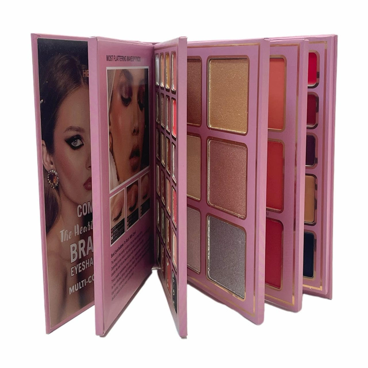 Hero Range 78-Color Professional Makeup Palette Book, Multi-Color Eyeshadow, Highlighter, Blush, Lipstick Set, Portable Travel All-in-One Collection with Glitter, Matte, Pearl Finishes