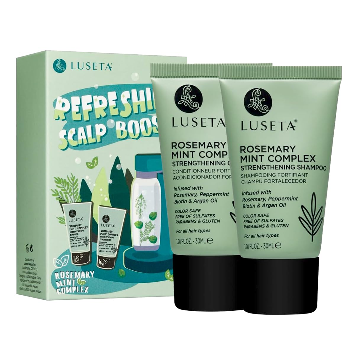 Luseta Rosemary Mint Shampoo and Conditioner Set for Hair Strengthening
