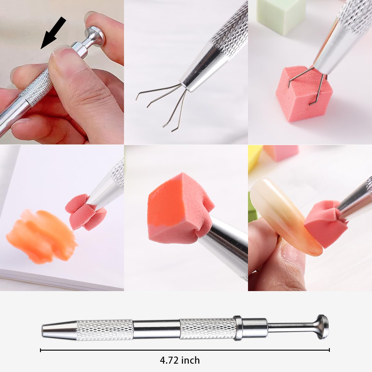 Fcozpjk 100Pcs Soft Nail Sponges for Ombre & 6Pcs Wedge Sponges Aura Nails