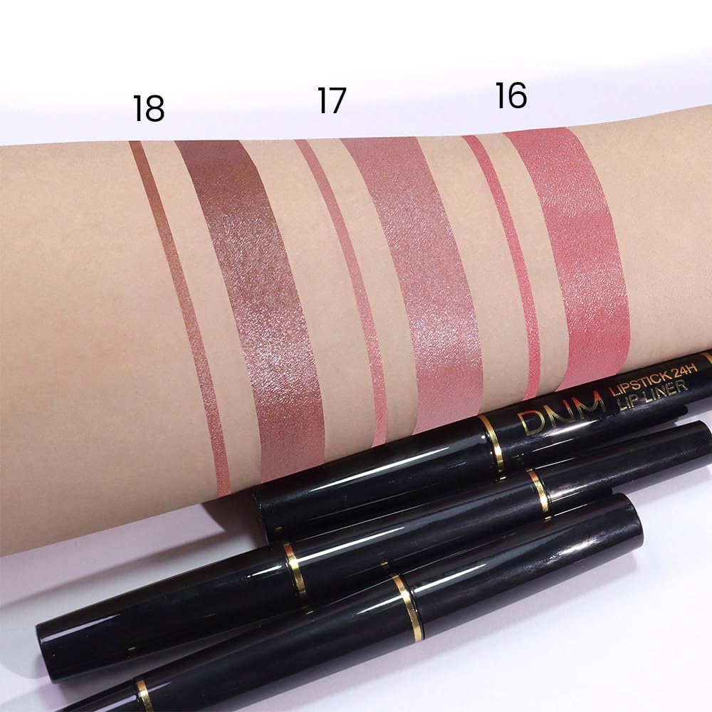 evpct 3Pcs Chestnut Nude Brown Matte Lip Liner and Lipstick Combo Set Kit for Women Antique Rose Magic Lipstick 24 Hours Original Lip Liner Makeup Stain Long Lasting Waterproof Smudge Proof labial