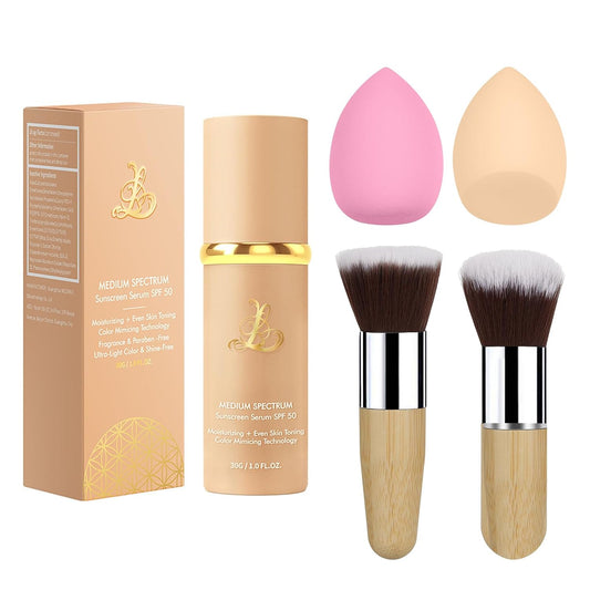 Color Changing Foundation 4-in-1 with SPF50, Match Liquid Foundation Medium
