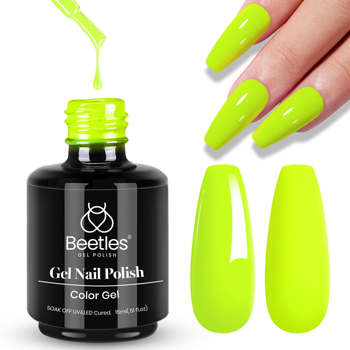 Beetles White Gel Nail Polish, 1pc 15ml White Gel Polish