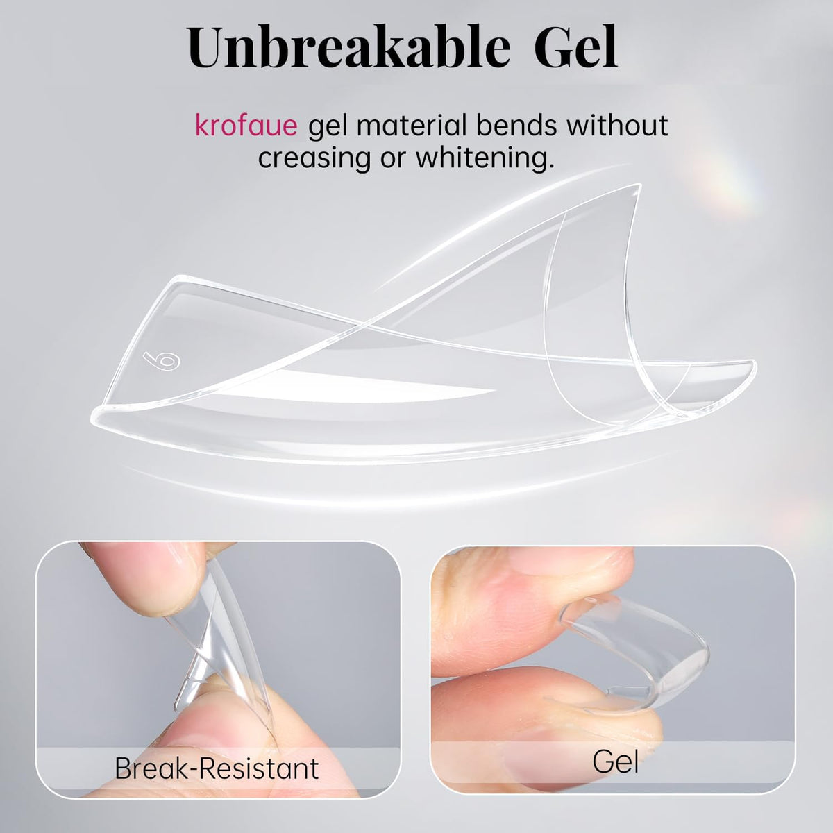 krofaue Extra Long Stiletto Nail Tips - False Clear Nais