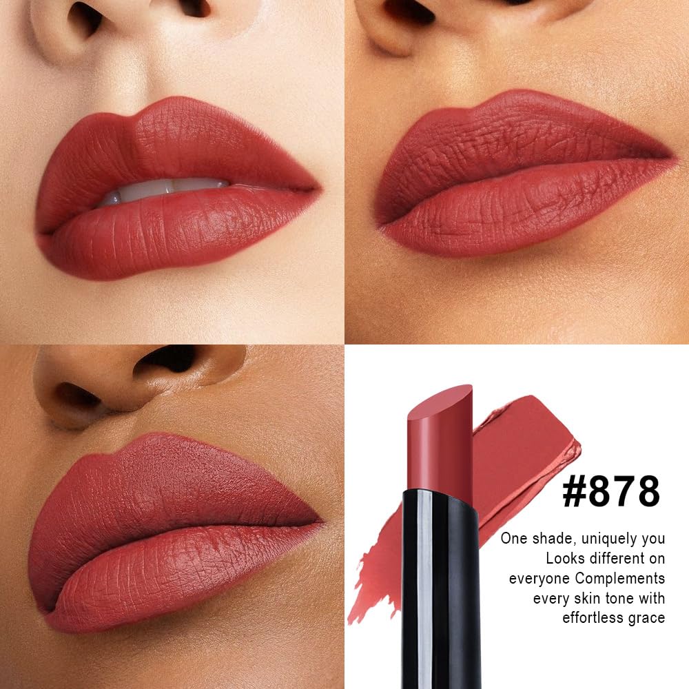 evpct Rich Rose Velvet Matte Lipstick Long Lasting Waterproof for Women