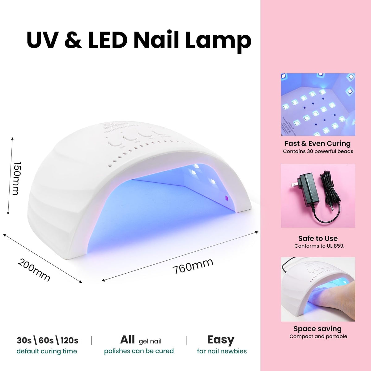 Beetles Gel Nail Polish Kit with U V Light - 80Pcs 55 Colors Gel Nail Kit