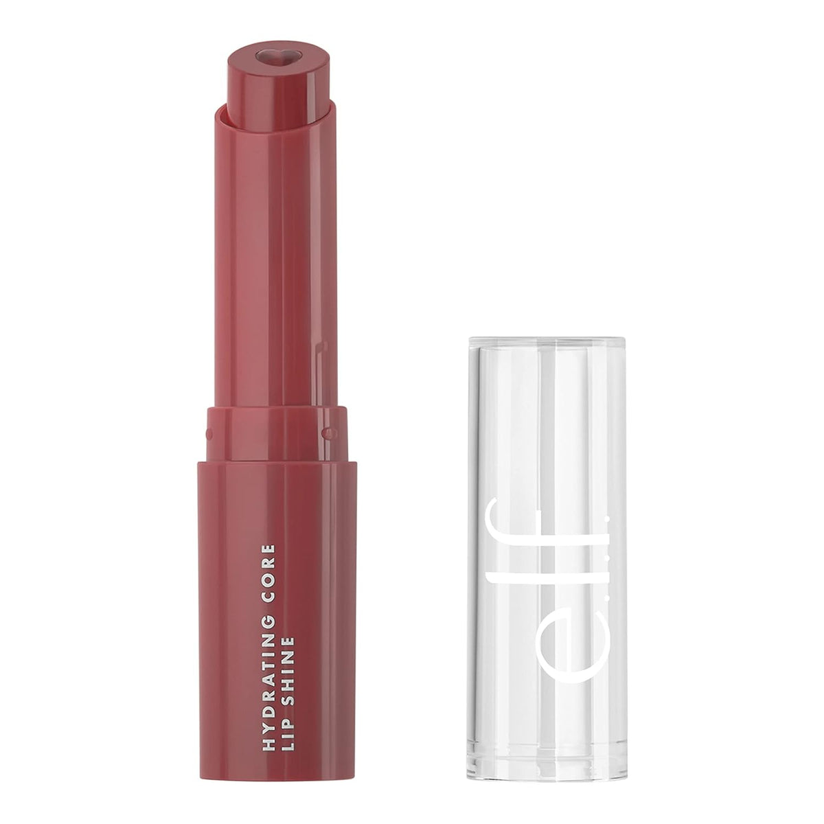 e.l.f. Hydrating Core Lip Shine with Shea Butter & Vitamin E, Tinted Lip Balm for A Smooth, Glossy Finish & Long-Lasting Moisture, Happy Dusty Rose