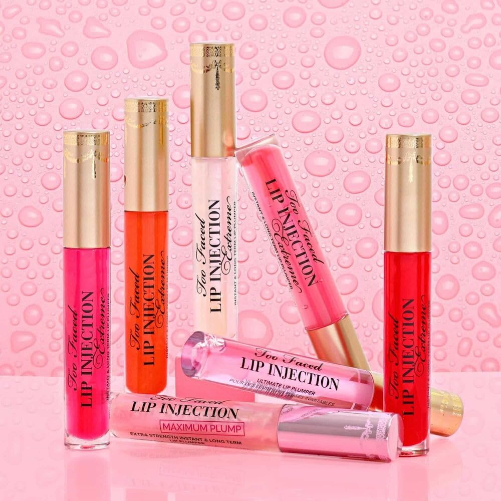 Too Faced Lip Injection Lip Plumper | Hydrating Lip Gloss for Fuller-Looking Lips | Original, Maximum Plump, Cooling Gloss & Plumping Click Formulas