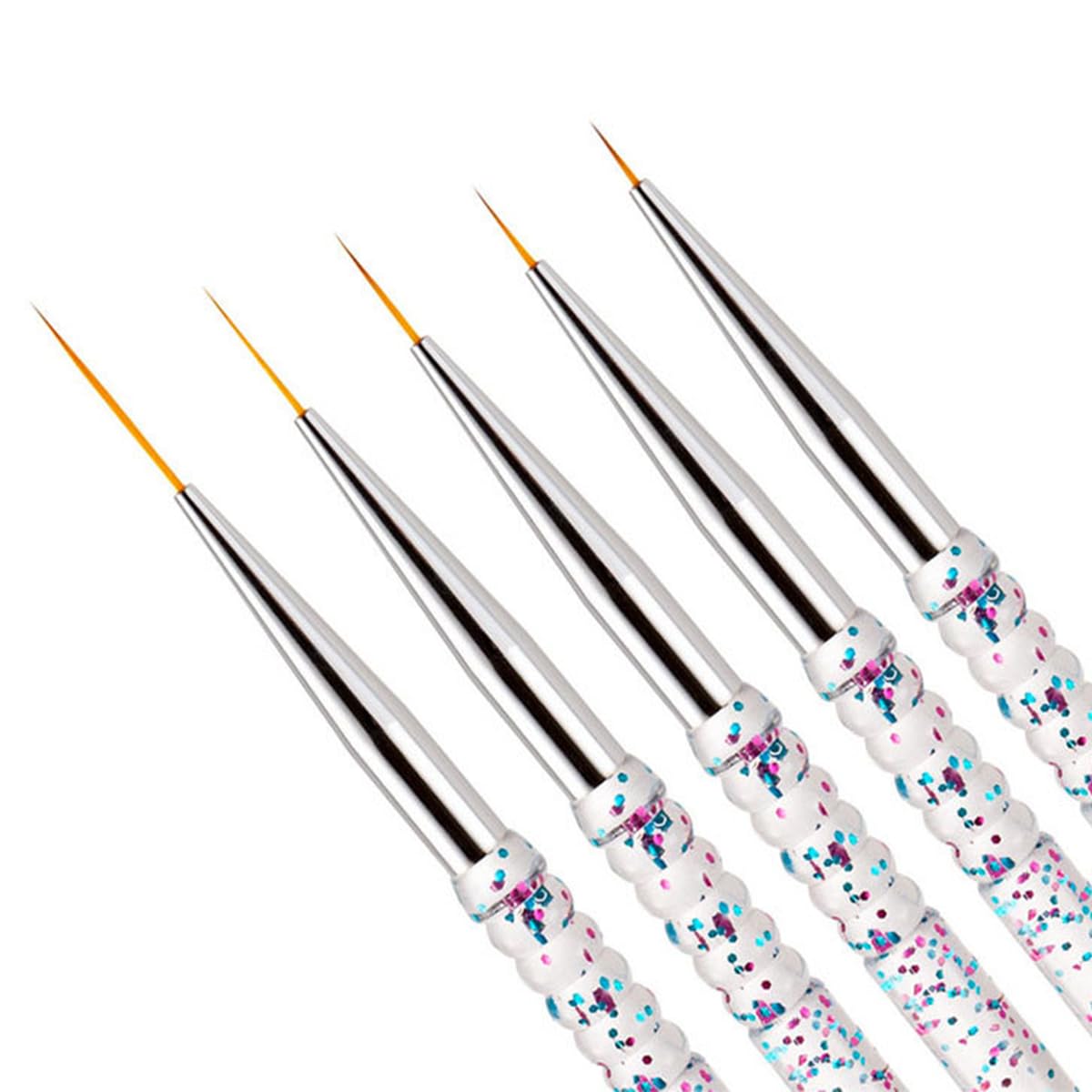 5 Pcs Nail Art Sculpture Pen Dual Tipped Silicone Nail Tools Nail Art Silicone Brushes for Design Nail Carving Drawing Shaping Effect