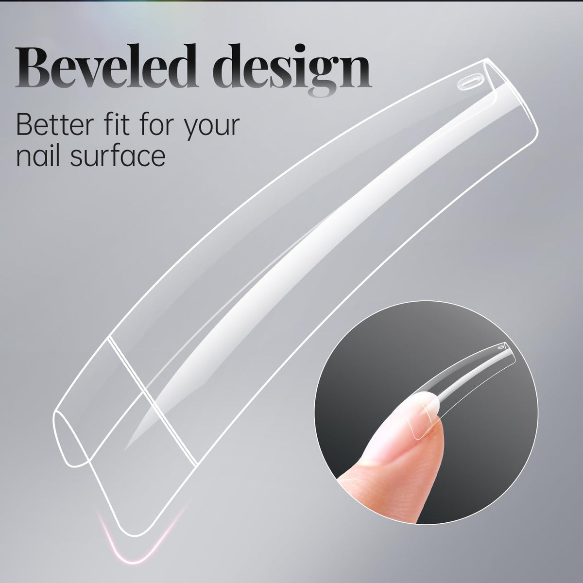 krofaue Extra Long Stiletto Nail Tips - False Clear Nais