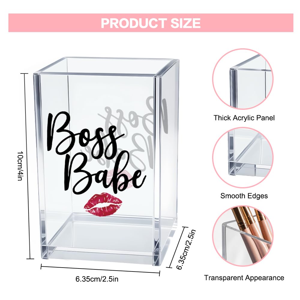 Hello Beautiful Acrylic Makeup Brush Organizer Holder, Positive Affirmation Desk Acrylic Brushes Storage, Make Up Artist Gifts, Morning Affirmation Gifts for Her Wife Sister Friend Makeup Lover