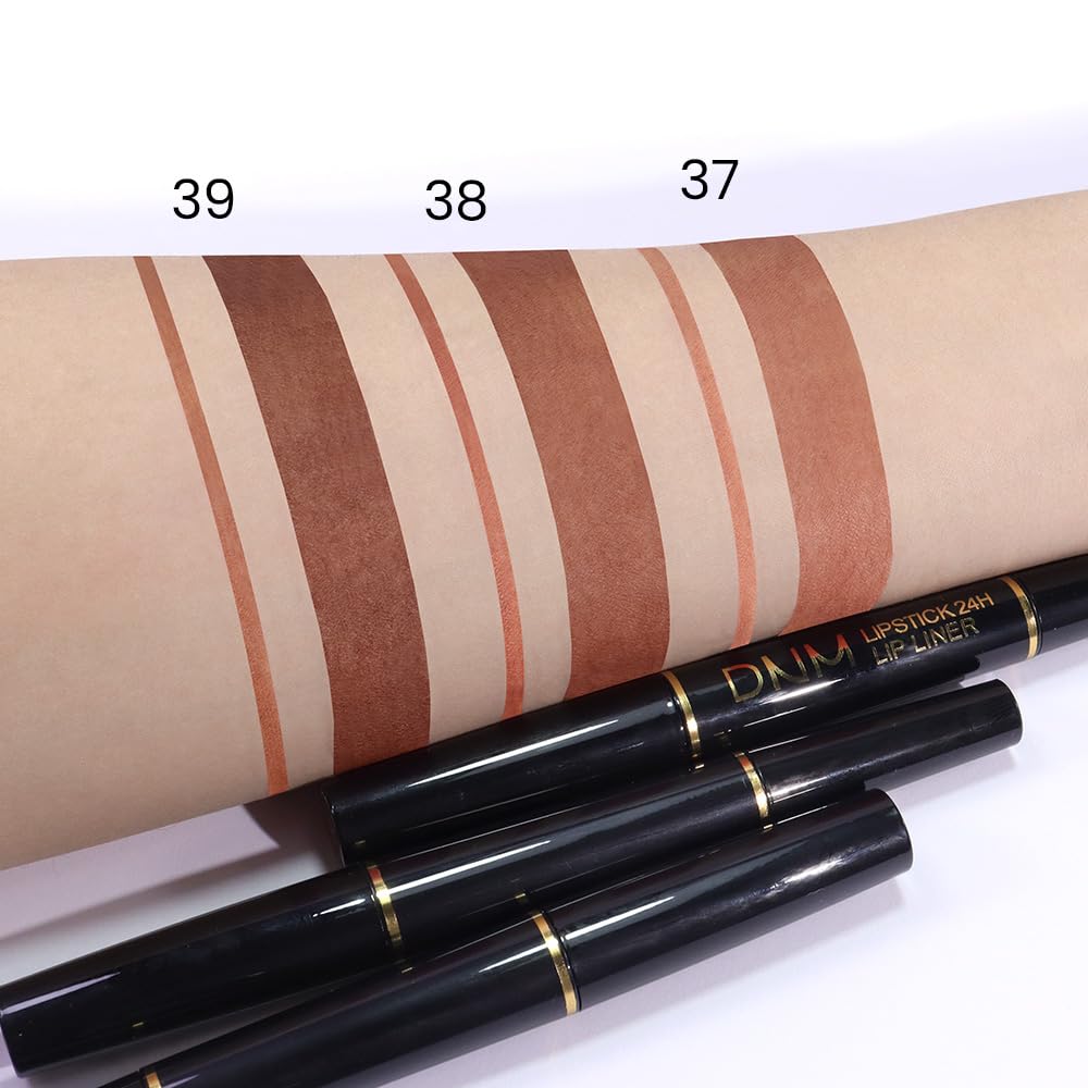 evpct 3Pcs Chestnut Nude Brown Matte Lip Liner and Lipstick Combo Set Kit for Women Antique Rose Magic Lipstick 24 Hours Original Lip Liner Makeup Stain Long Lasting Waterproof Smudge Proof labial