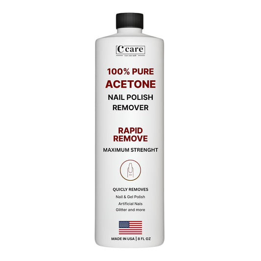 100% Pure Acetone Nail Polish Remover | Professional Quality | Easy To Use | Rapidly Removes Natural, Gel, Acrylic, shellac, and Glitter Nails | 8 Fl oz