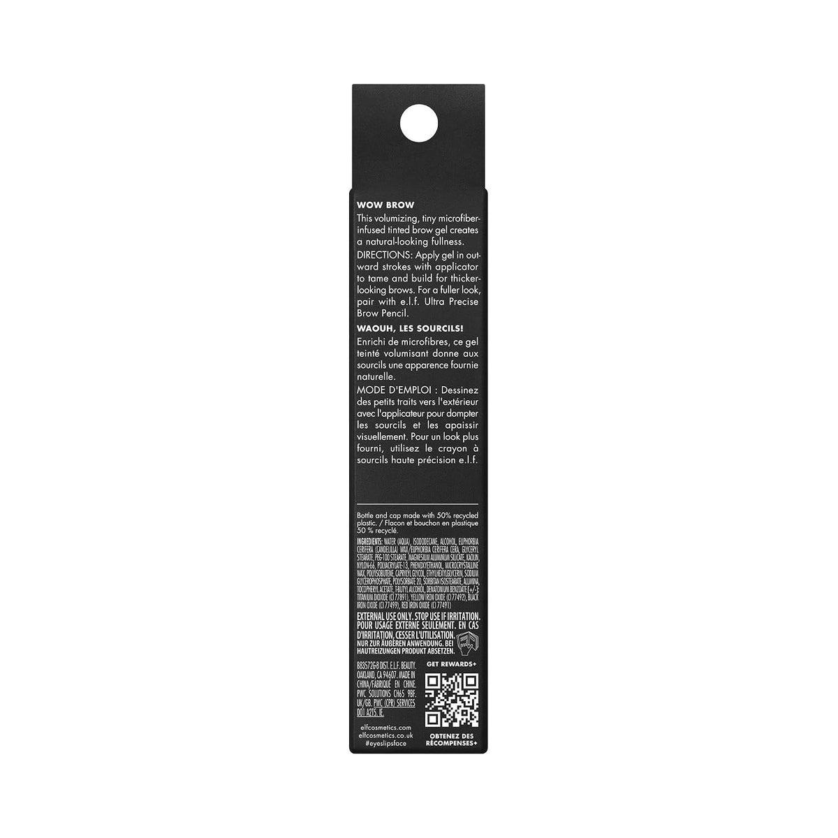 e.l.f. Wow Brow Gel, Volumizing, Buildable, Wax-Gel Hybrid, Creates Full, Voluminous-Looking Brows, Locks Brow Hairs In Place, Neutral Brown, Fiber-Infused 3.5g