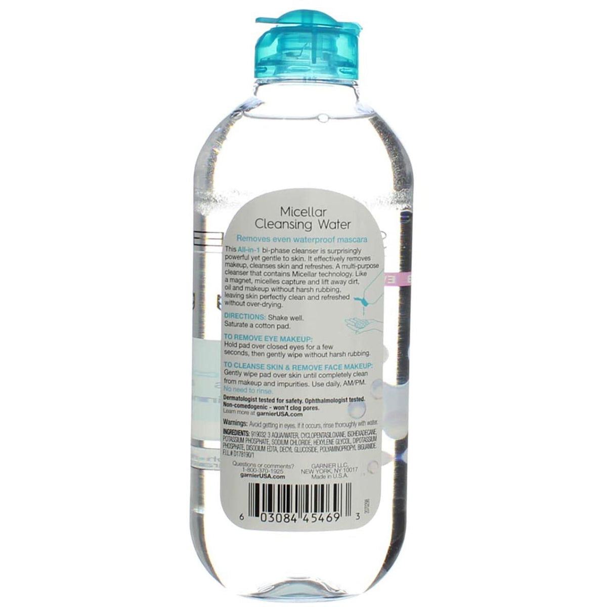 Garnier SkinActive Micellar Water For Waterproof Makeup, Facial Cleanser & Makeup Remover, 13.5 Fl Oz (400mL), 1 Count (Packaging May Vary)