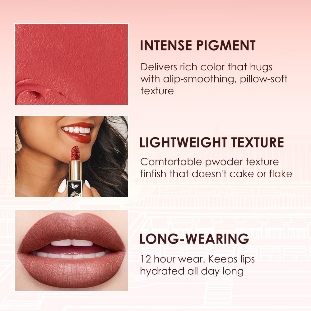 Catkin Semi-Matte Lipstick Hydrating High Impact Color Infused with Vitamin E and Avocado Oil Smooth Soft Texture Long Lasting Matte Finish 129