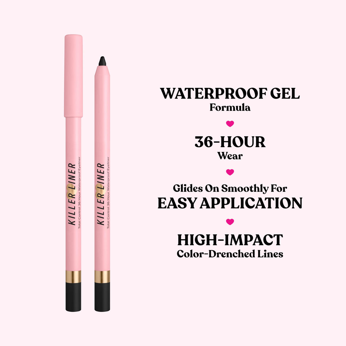 Too Faced Killer Liner 36-Hour Gel Eyeliner Pencil | Long Lasting, Waterproof, Non-Flaking Eyeliner Pencil, 0.04 Ounce