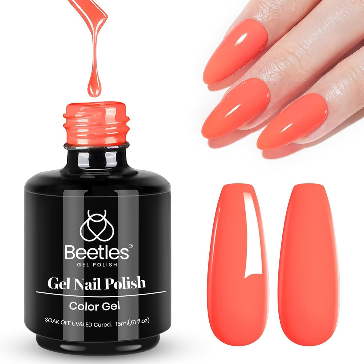 Beetles White Gel Nail Polish, 1pc 15ml White Gel Polish