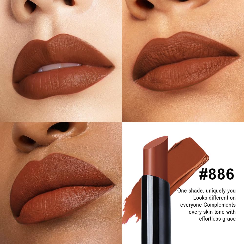 evpct Rich Rose Velvet Matte Lipstick Long Lasting Waterproof for Women