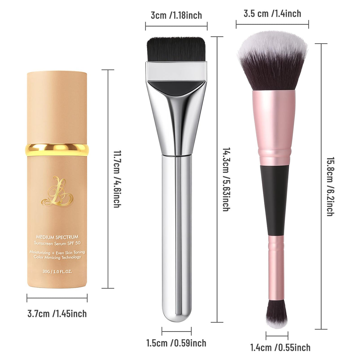 Color Changing Foundation 4-in-1 with SPF50, Match Liquid Foundation Medium