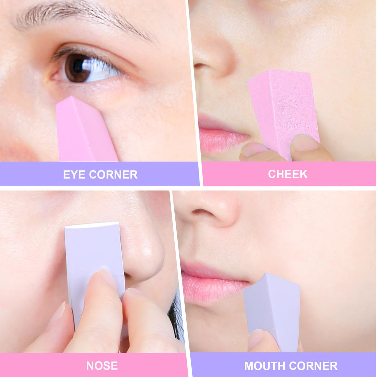 Teenitor 48 Pieces Makeup Sponges For Foundation, Latex Free Small Wedge Shaped Sponge Applicator For Liquid Cream Foundation Festival Makeup