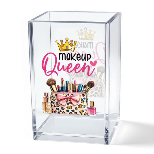 Hello Beautiful Acrylic Makeup Brush Organizer Holder, Positive Affirmation Desk Acrylic Brushes Storage, Make Up Artist Gifts, Morning Affirmation Gifts for Her Wife Sister Friend Makeup Lover