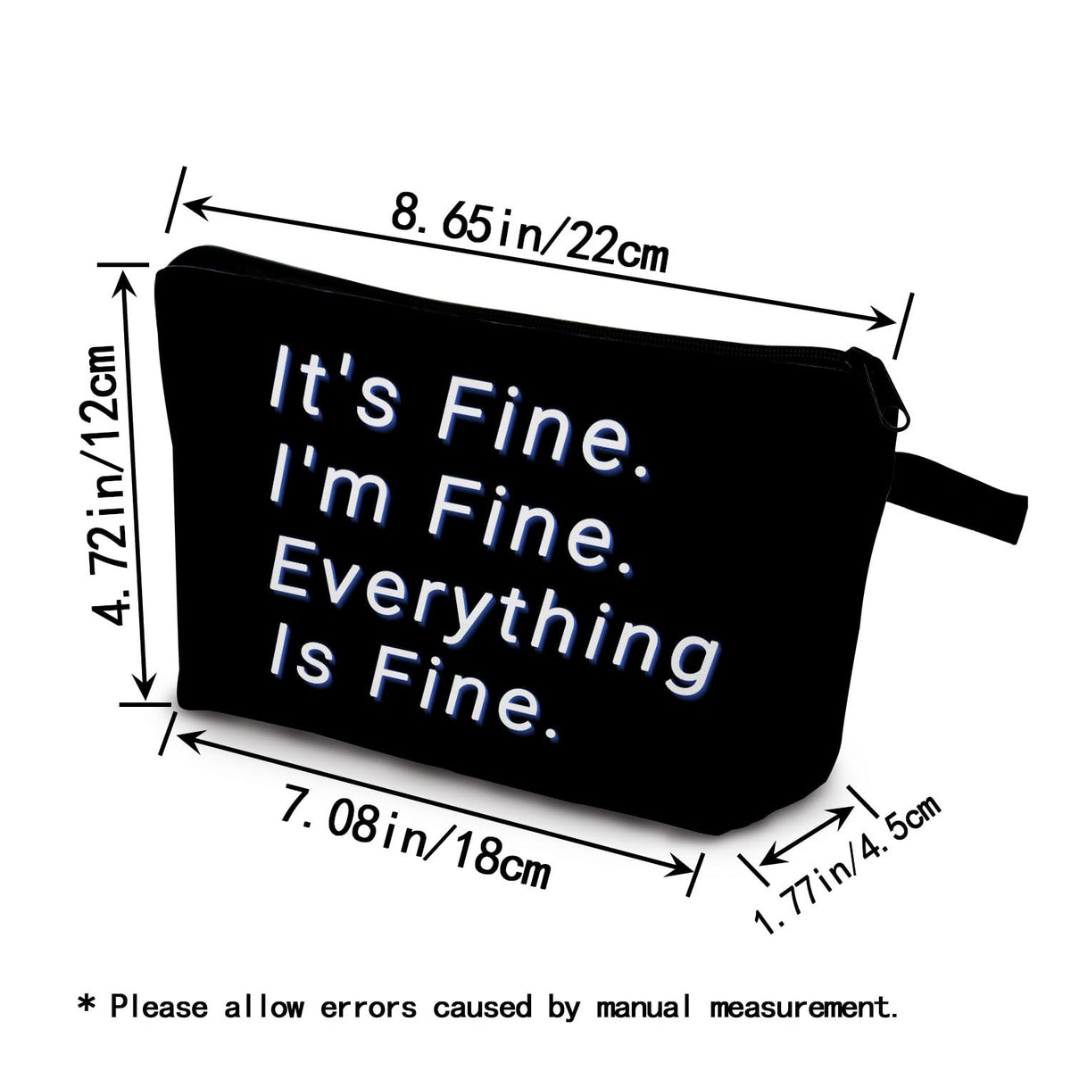 Funny Quote Print Small Cosmetic Bag -1