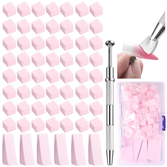 Fcozpjk 100Pcs Soft Nail Sponges for Ombre & 6Pcs Wedge Sponges Aura Nails