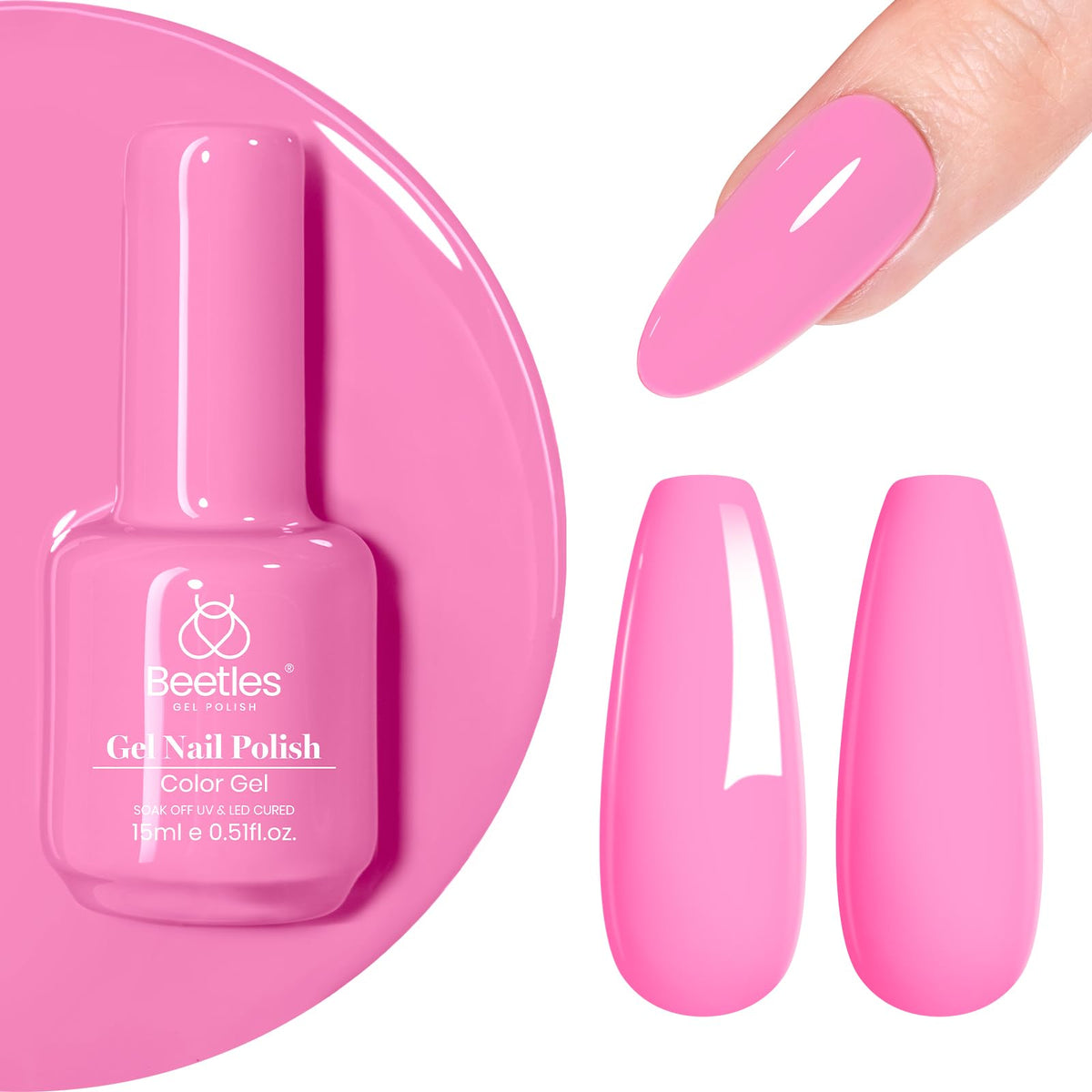 Beetles White Gel Nail Polish, 1pc 15ml White Gel Polish