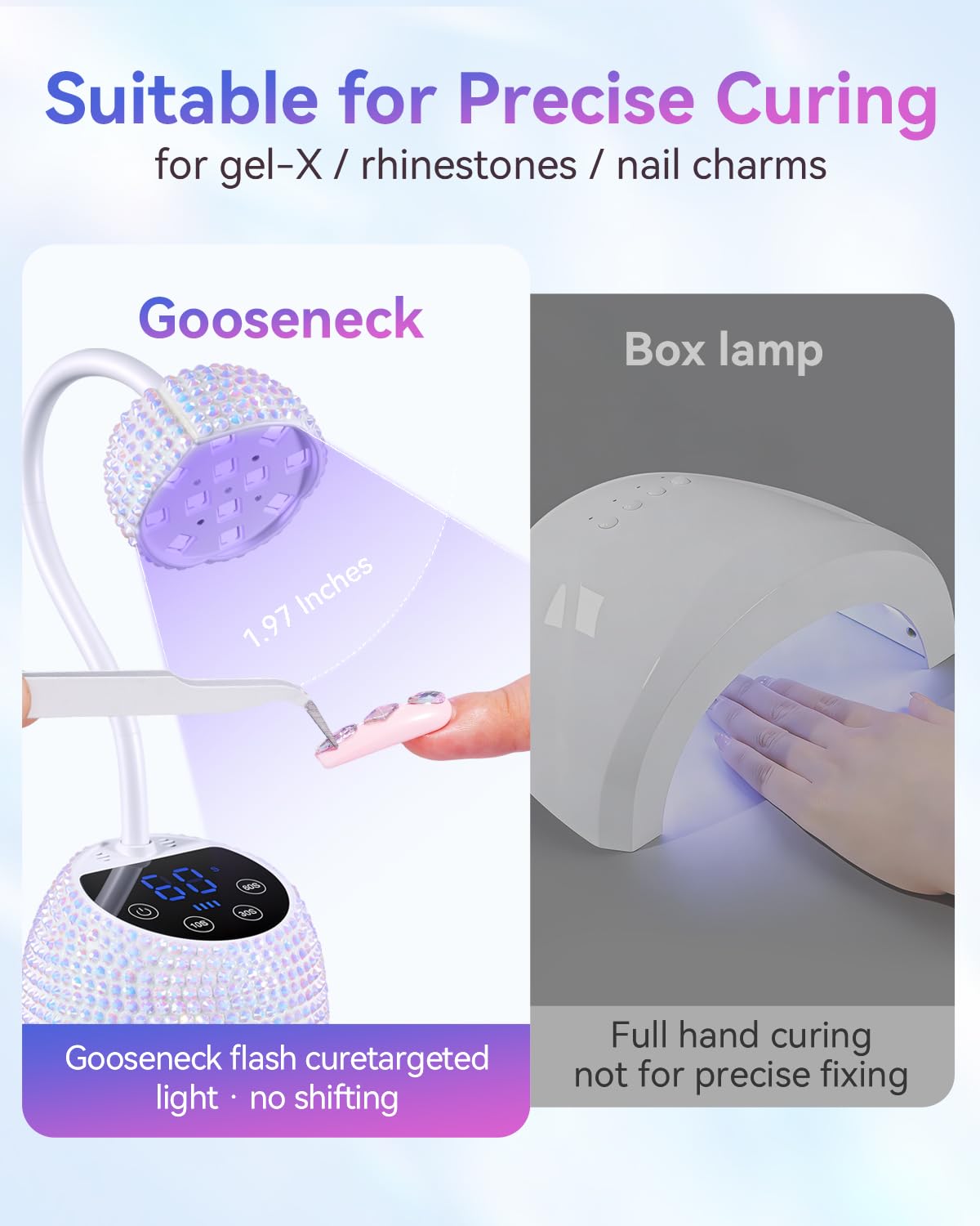 Makartt Flash Cure UV LED Nail Lamp for Gel-X Tips, Adjustable Gooseneck