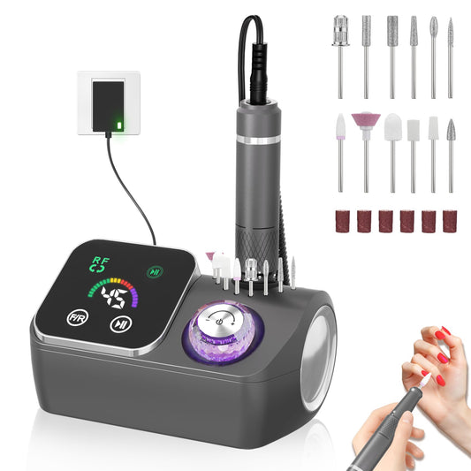 45000RPM Professional Corded Nail Drill E-File Kit for Salon Home