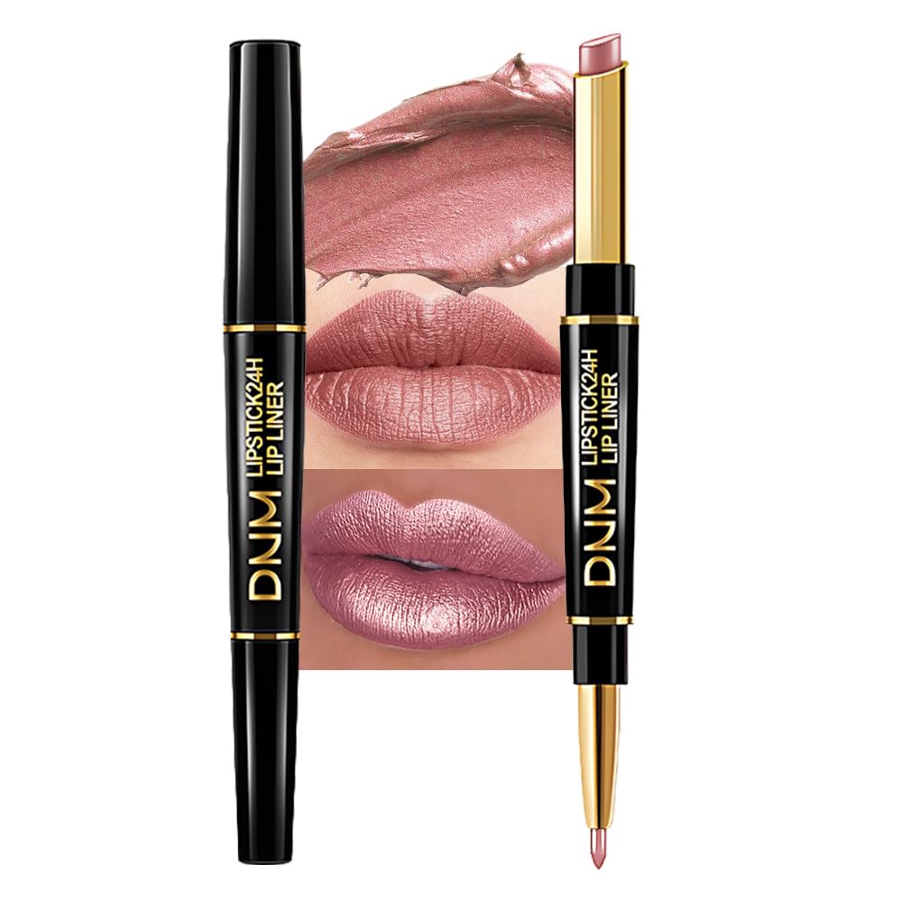 evpct 3Pcs Chestnut Nude Brown Matte Lip Liner and Lipstick Combo Set Kit for Women Antique Rose Magic Lipstick 24 Hours Original Lip Liner Makeup Stain Long Lasting Waterproof Smudge Proof labial