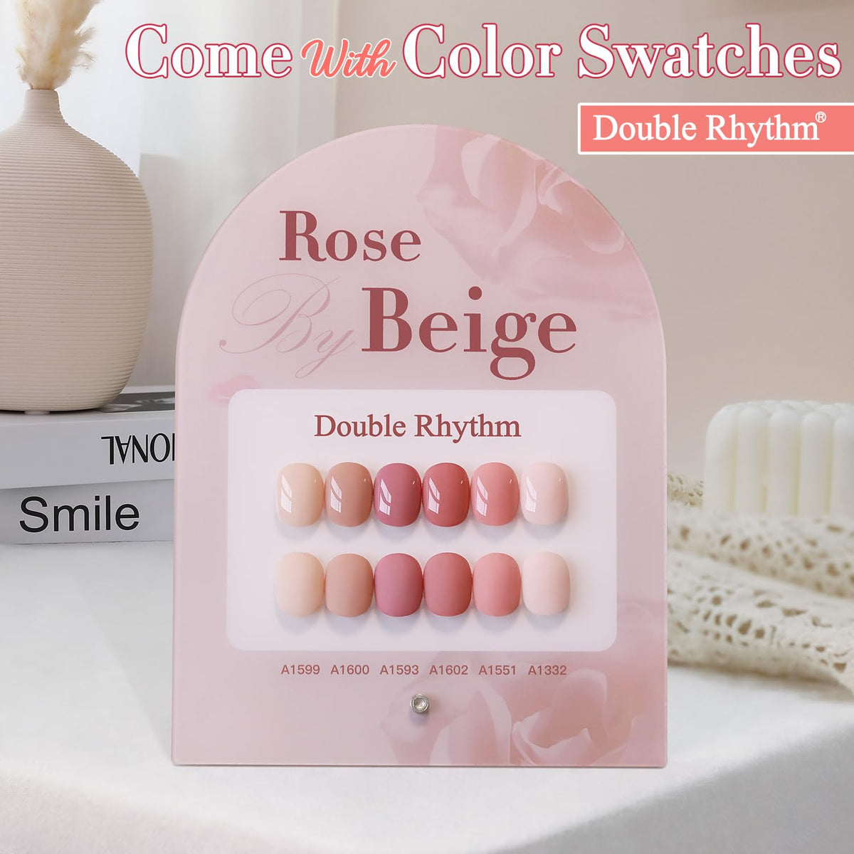 Double Rhythm 6 Pcs 15 ML Gel Polish Set Same Color Same Bottle Soak Off Gel Polish Kit Nail Art Manicure Salon DIY at Home for Women (Dark Light Brown Orange Maroon-T6-6)