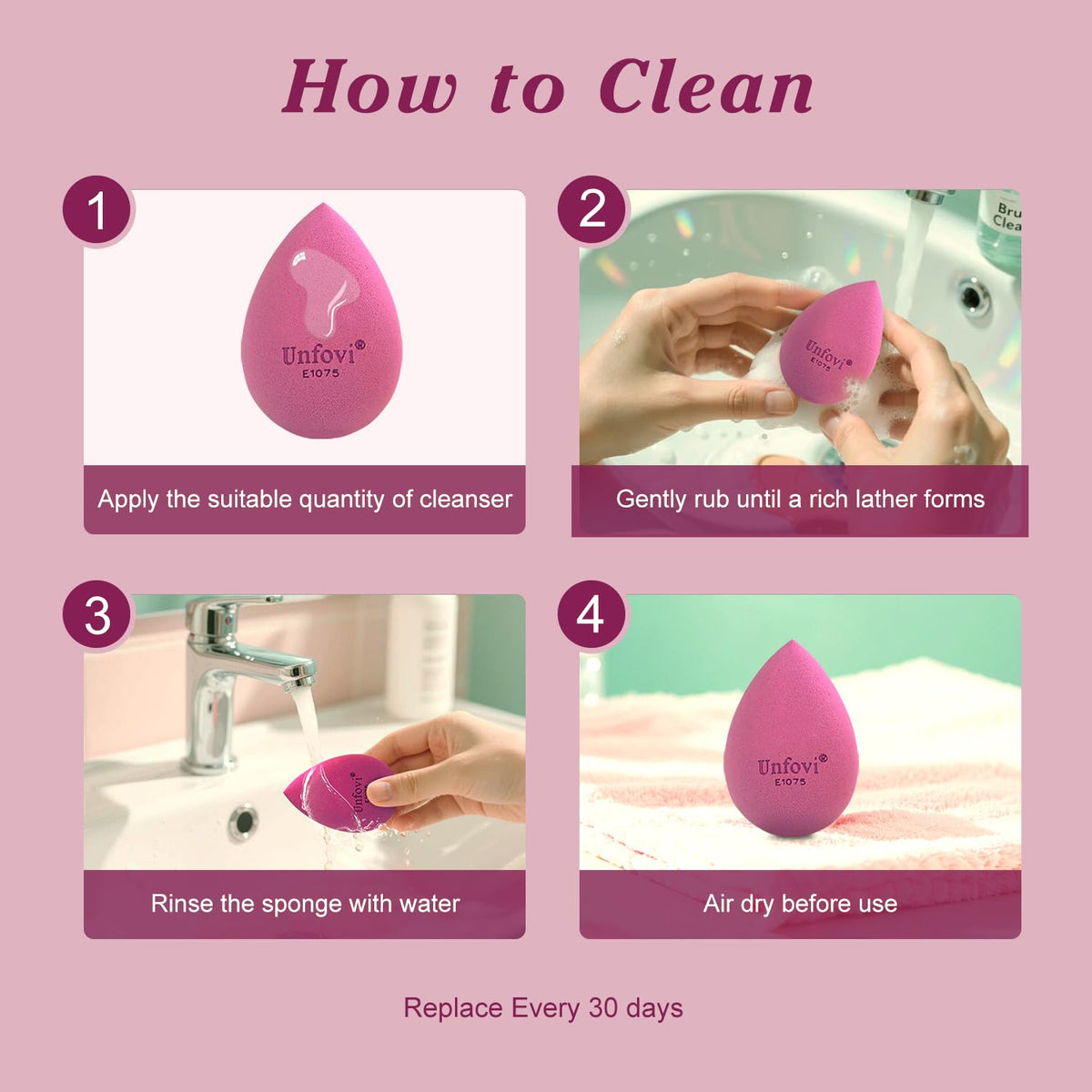 7-Pack Makeup Sponges Set, Cosmetic Sponge for Foundation & Concealer, Latex-Free Reusable Beauty Face Blender, Soft Makeup Blenders for Liquid, Cream, Powder Wet/Dry Application (Multi)