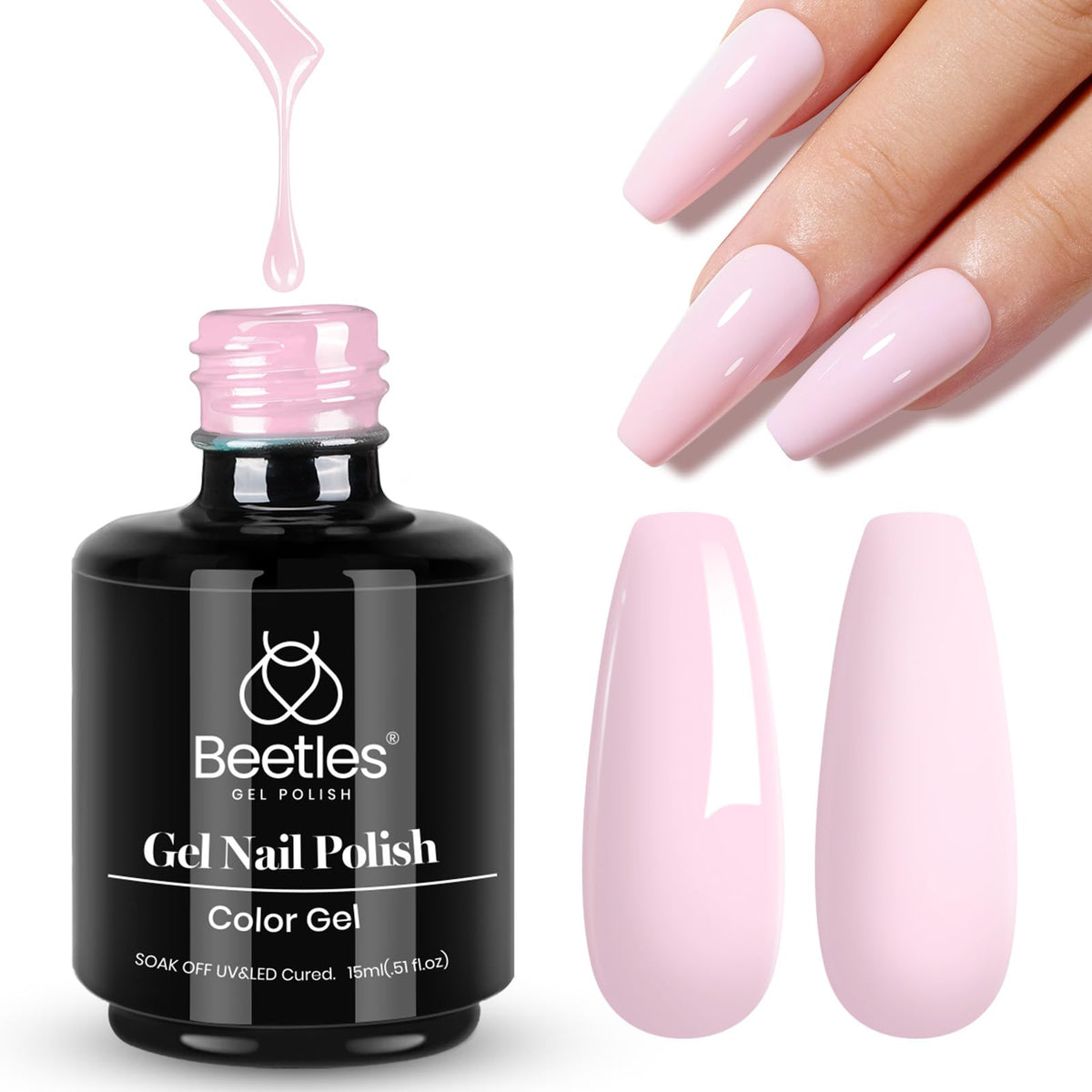 Beetles White Gel Nail Polish, 1pc 15ml White Gel Polish