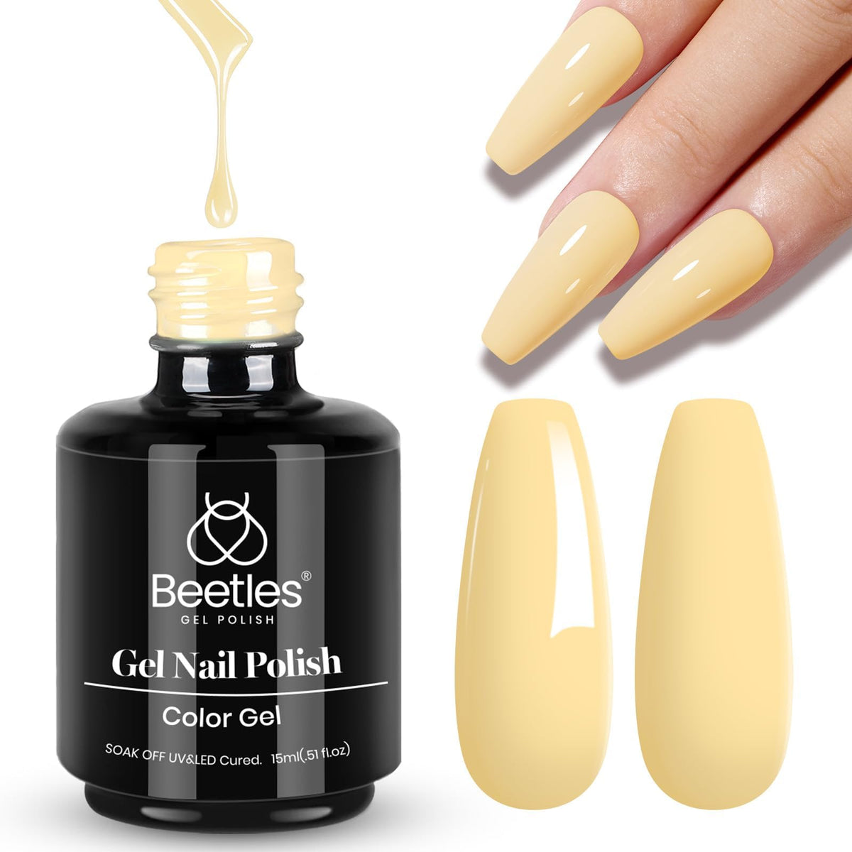 Beetles White Gel Nail Polish, 1pc 15ml White Gel Polish