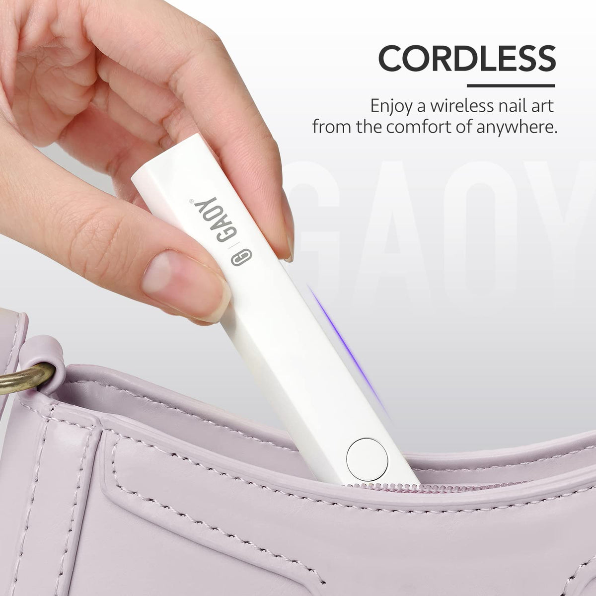 GAOY Handheld UV Light for Gel Nails, Cordless Nail Lamp, White