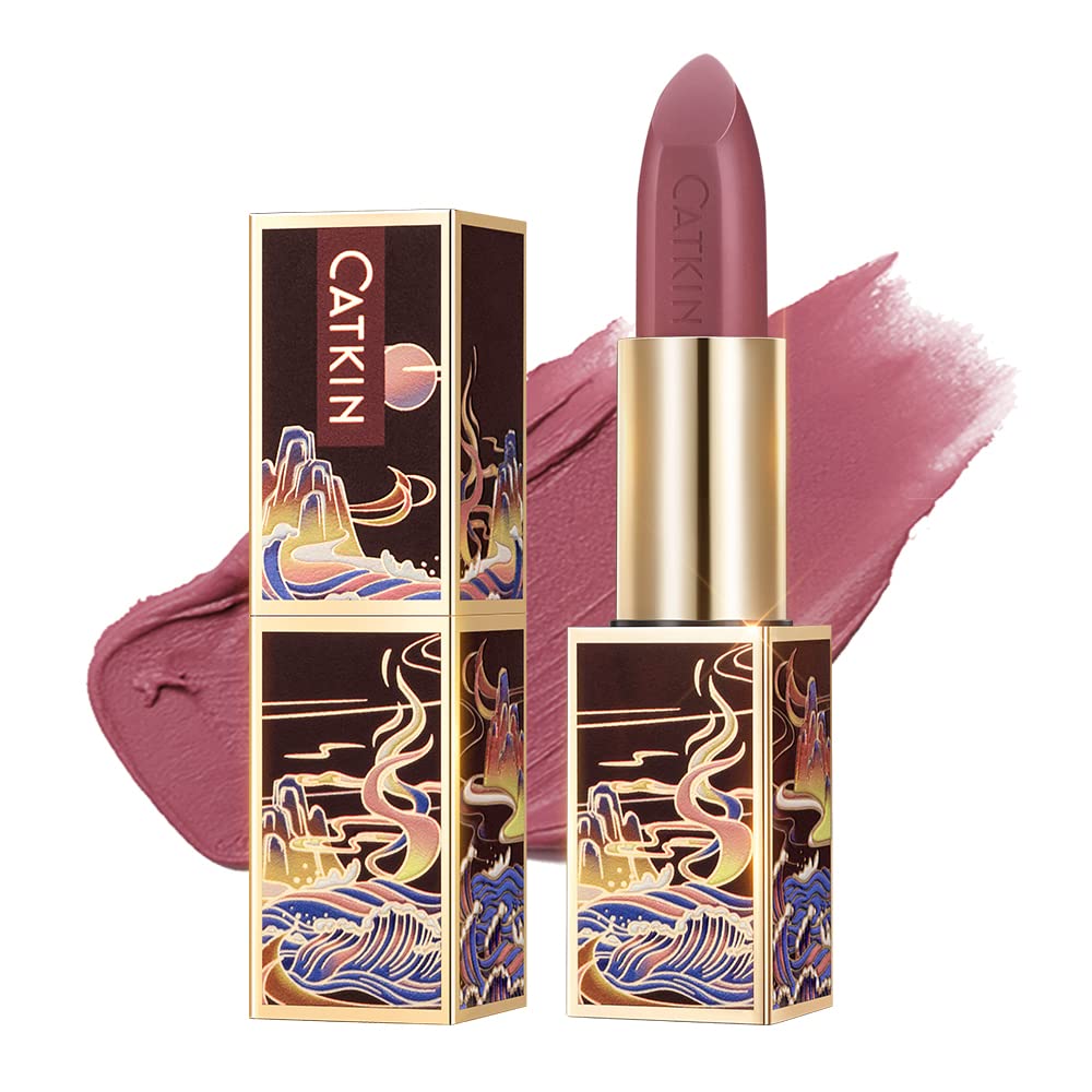 Catkin Semi-Matte Lipstick Hydrating High Impact Color Infused with Vitamin E and Avocado Oil Smooth Soft Texture Long Lasting Matte Finish 129