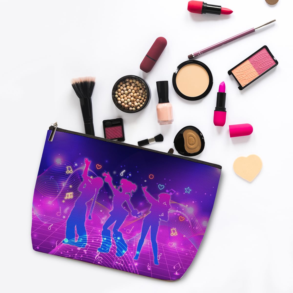 ZHAMEN Vintage Makeup Bag Weird Girls Cosmetic Bag for Women