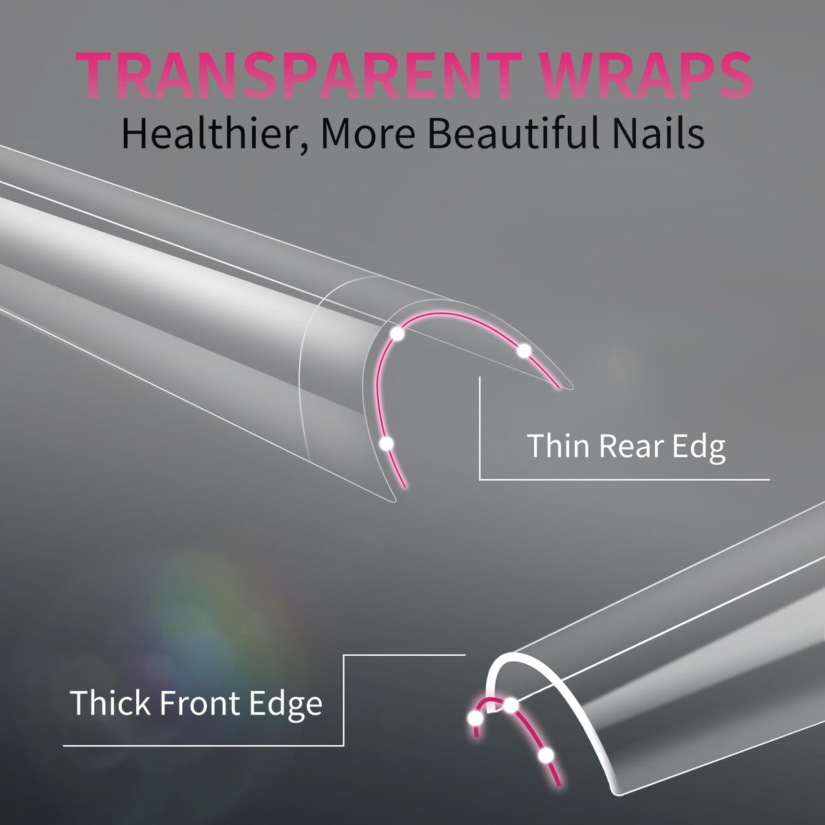 krofaue Extra Long Stiletto Nail Tips - False Clear Nais