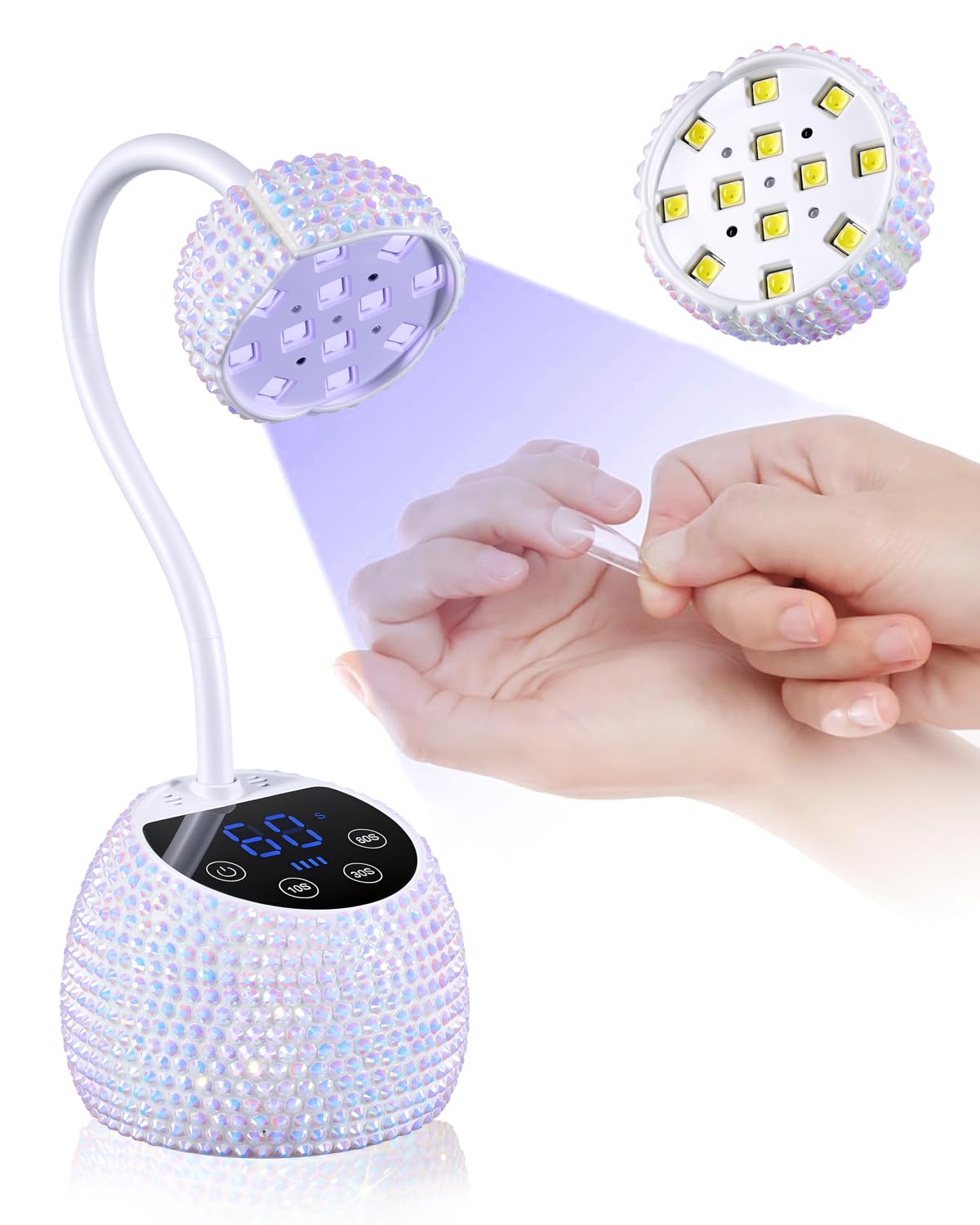 Makartt Flash Cure UV LED Nail Lamp for Gel-X Tips, Adjustable Gooseneck