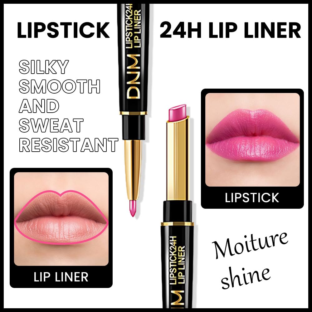 evpct 3Pcs Chestnut Nude Brown Matte Lip Liner and Lipstick Combo Set Kit for Women Antique Rose Magic Lipstick 24 Hours Original Lip Liner Makeup Stain Long Lasting Waterproof Smudge Proof labial