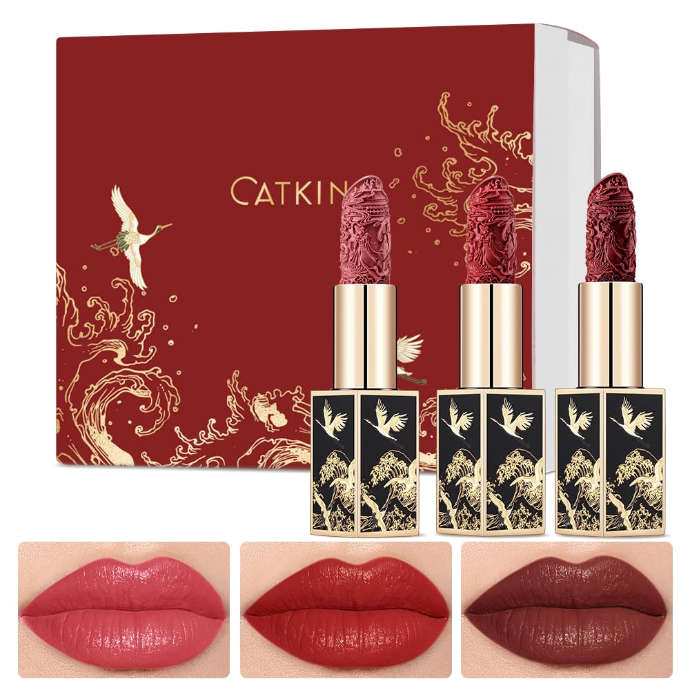 Catkin Semi-Matte Lipstick Hydrating High Impact Color Infused with Vitamin E and Avocado Oil Smooth Soft Texture Long Lasting Matte Finish 129